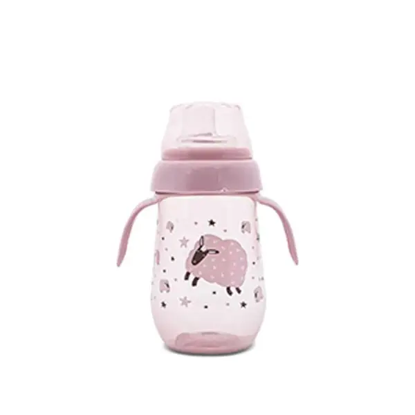 Biberon cu gat larg si manere Lorelli My Friend Mellow Rose 260 ml