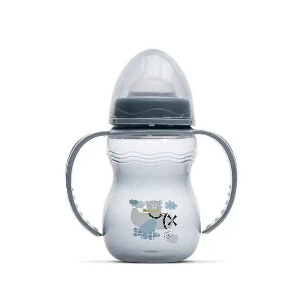Biberon cu manere My Friend tetina moale din silicon 0 luni+ 250 ml Cameo Blue