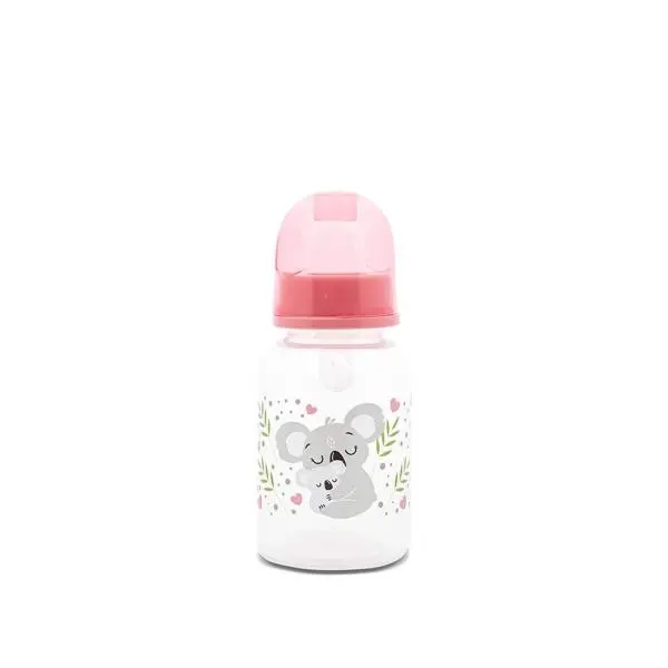 Biberon cu tetina de silicon Lorelli Baby Care Simple 125 ml Shell Pink 0+