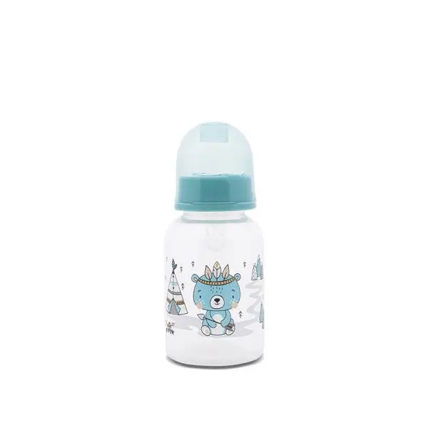 Biberon cu tetina de silicon Lorelli Baby Care Simple 125 ml Aqua Blue 0+