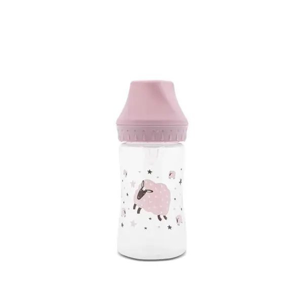 Biberon cu tetina de silicon Lorelli My Friend 250 ml Rose