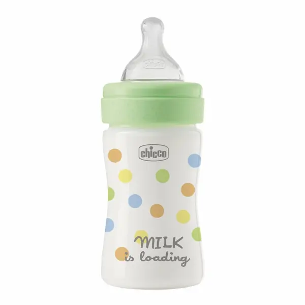 Biberon cu tetina din silicon si flux lent Perfect Easy Unisex 0 luni+, 150ml, Chicco