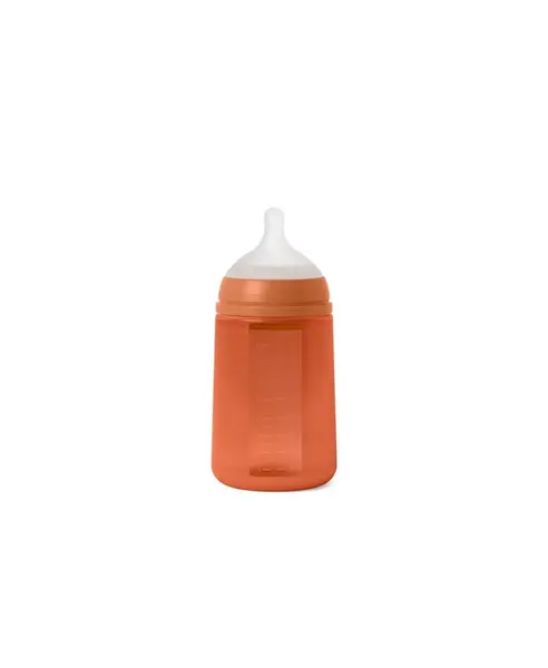 Biberon din silicon, 240ml, Colour Essence SX Pro debit mediu, rosu