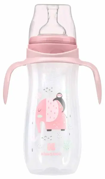 Biberon KikkaBoo Jungle King - PP, 400 ml, roz