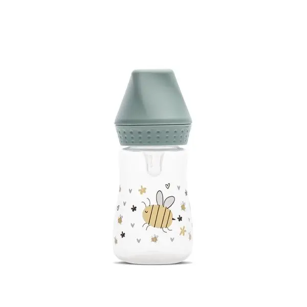 Biberon My Friend tetina moale din silicon 0 luni+ 125 ml Iceberg Green