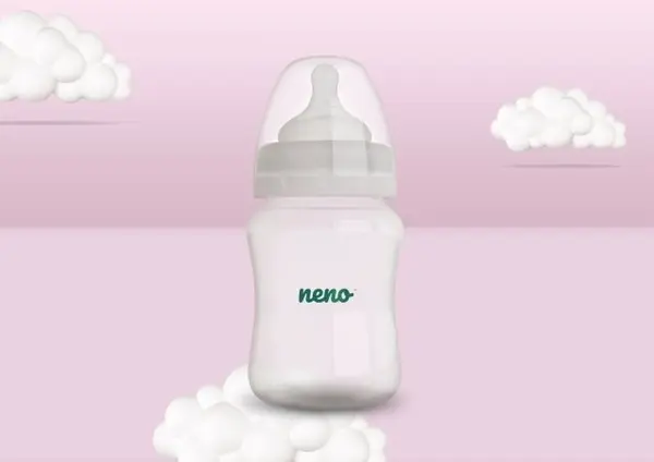 Biberon Neno cu tetina silicon anti-colici debit lent 150 ml