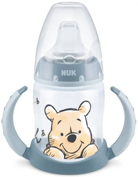 Biberon Nuk - Disney, TC, cu tetina pentru suc, 150 ml, albastru