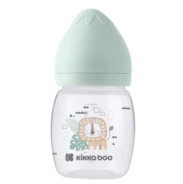 Biberon polipropilena 180 ml silicon Kikka Boo Savanna Mint
