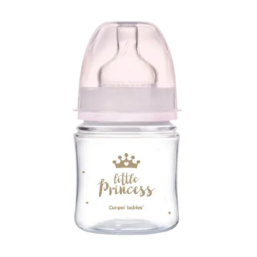 Biberon roz anticolici cu gat larg PP EasyStart Royal Baby, 120ml, Canpol babies