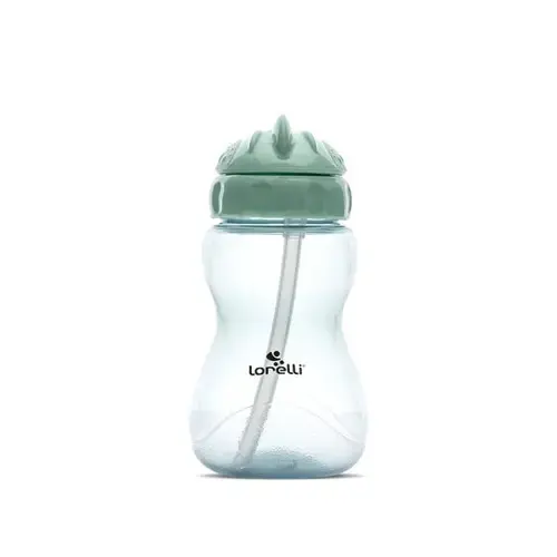 Biberon sport Lorelli Green Blue, cu pai moale si flexibil, capac de protectie rotativ, 275 ml