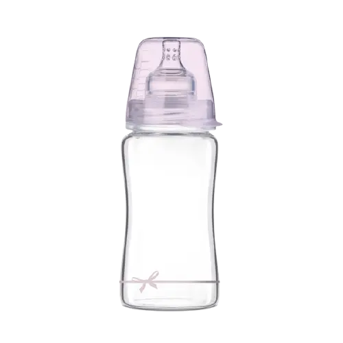 Biberon sticla fete Diamond Glass Baby Shower, 250ml, LOVI