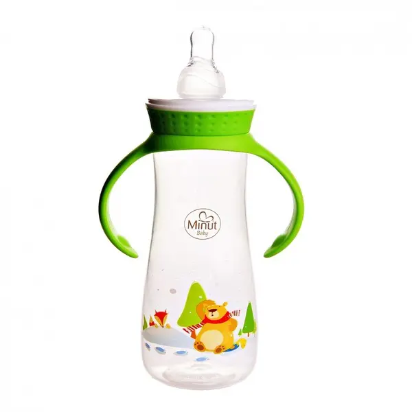 Biberon Ursul pacalit de vulpe cu manere 250 ml Minut Baby 3+