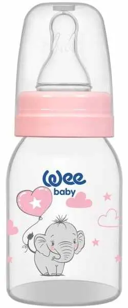 Biberon Wee Baby Classic - 125 ml, roz cu elefant