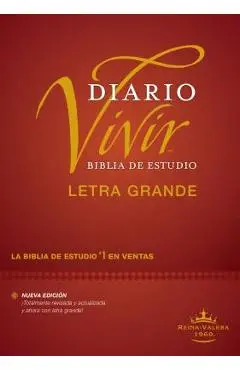 Biblia de Estudio del Diario Vivir Rvr60, Letra Grande (Letra Roja, Tapa Dura) - Tyndale