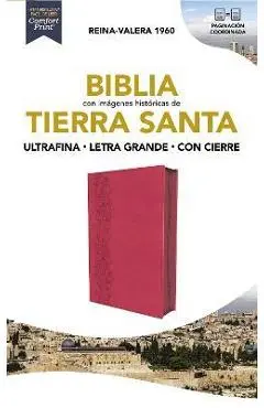 Biblia Reina-Valera 1960, Tierra Santa, Ultrafina, Letra Grande, Leathersoft, Fucsia, Con Cierre - Vida