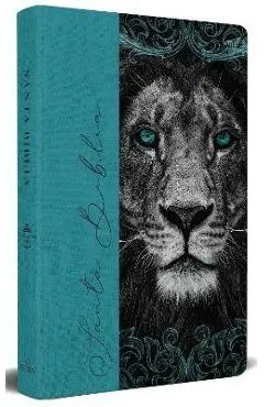 Biblia Rvr 1960 Letra Grande, Tamaño Manual, Tapa Dura de Tela León Aguamarina / Spanish Bible Rvr 1960 Handy Size Large Print Hardcover Cloth Lion Aq - Reina Valera Revisada 1960