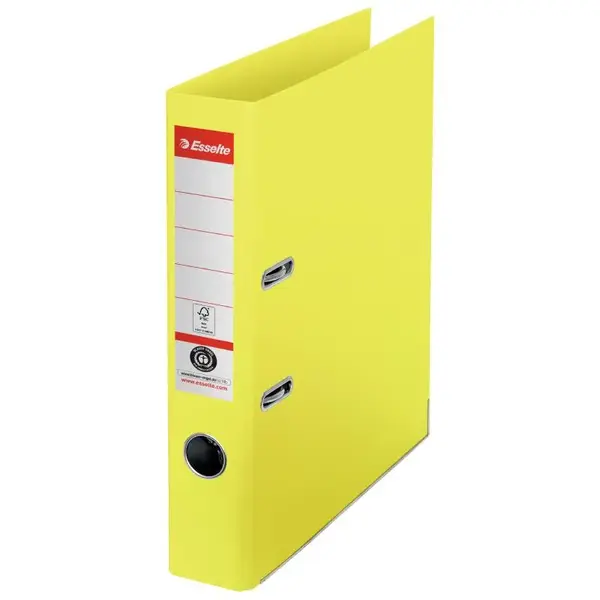 Biblioraft A4 carton reciclat 5 cm/7.5 cm diverse culori Esselte No.1 Power Recycled Biblioraft A4 carton reciclat 5 cm/7.5 cm diverse culori Esselte No.1 Power Recycled 5 cm galben