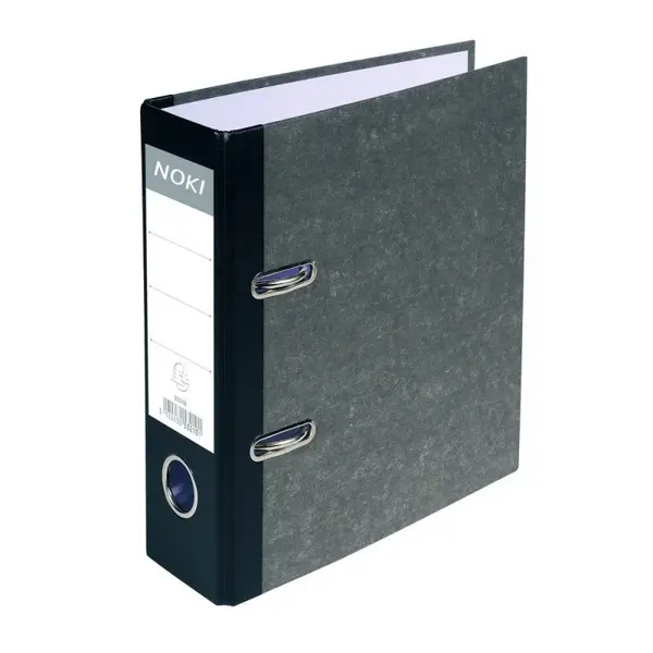 Biblioraft A4 Noki, carton marmorat, 7 cm, negru