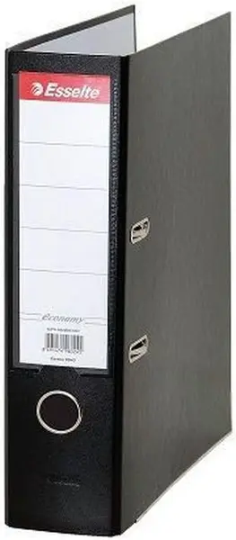 Biblioraft Esselte Eco - A4, 7,5 cm, PP, margine metalica, eticheta detasabila, negru