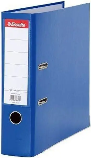 Biblioraft Esselte Eco - A4, 7,5 cm, PP, margine metalica, eticheta detasabila, albastru