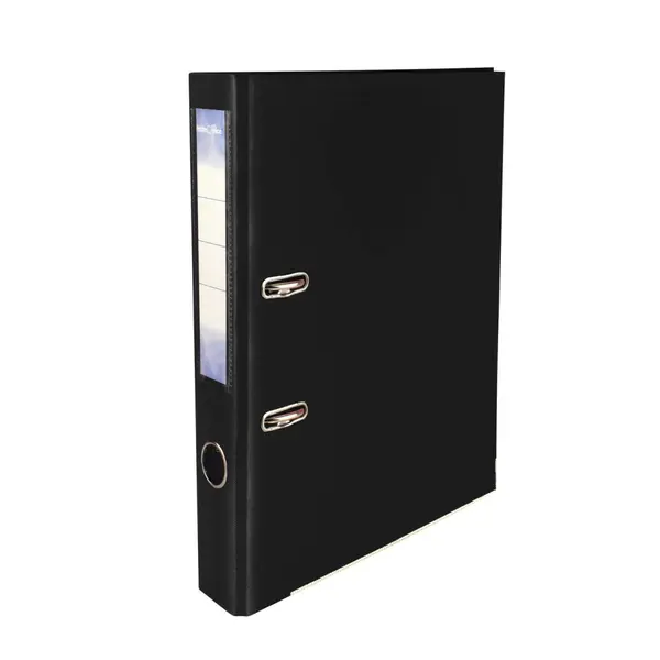 Biblioraft plastifiat PP 50 mm negru pentru documente A4