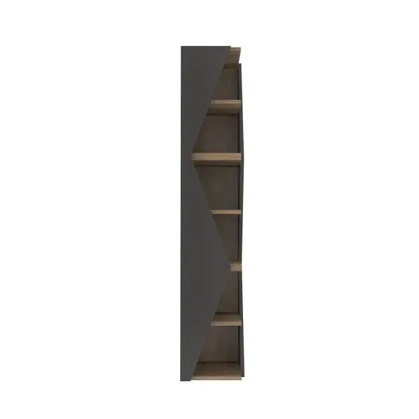 Biblioteca ARROW, negru + nuc, 31,8x31,8x165 cm