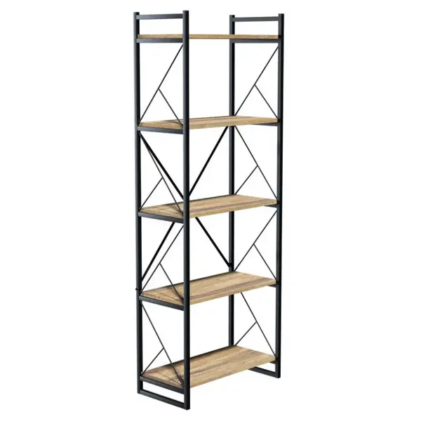 Biblioteca Baker nuc-negru 66x34x180cm