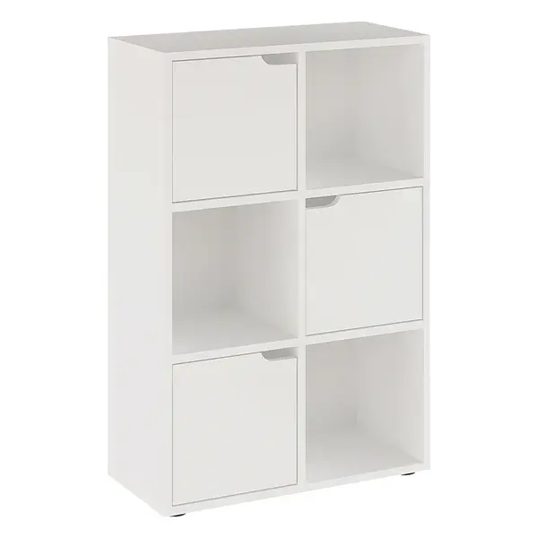 Biblioteca Bookel, Alb, 60x28x89 cm