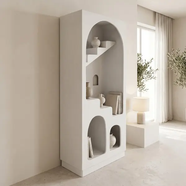 Biblioteca, Boolten, Pako, Alb 80x38x190 cm