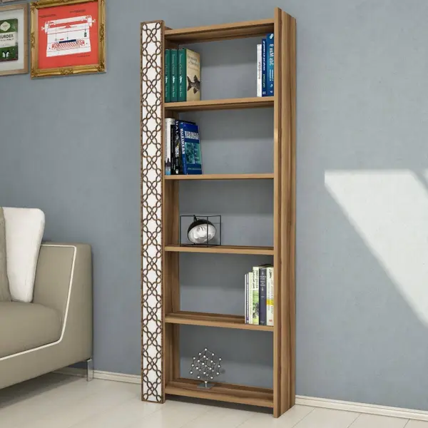 Biblioteca City - Walnut, Alb