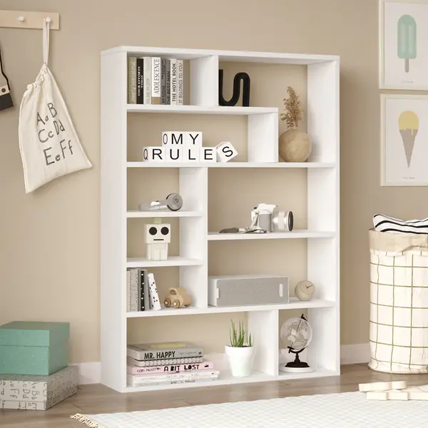 Biblioteca Decora, Natural-antracit, 90x22x124 cm