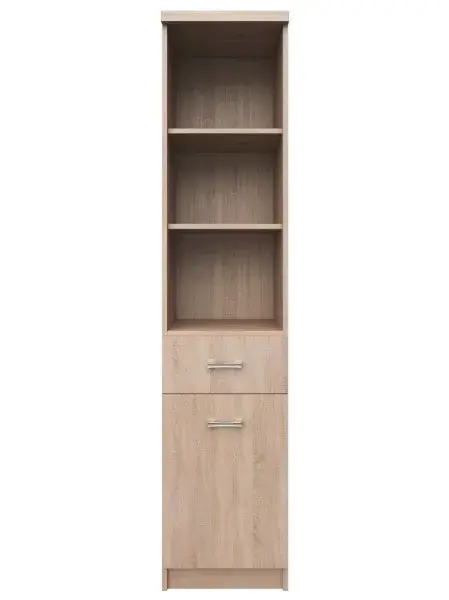 Biblioteca deschisa TOP MIX, 1 usa, 1 sertar, stejar sonoma, 40x33x183 cm