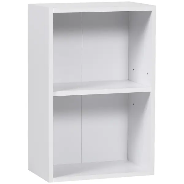 Biblioteca din lemn HOMCOM, cu raft, 40x24x61 cm, alba | Aosom Romania