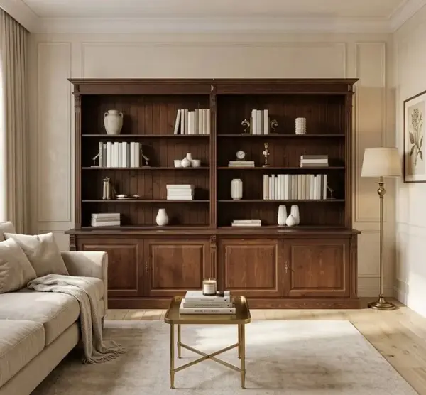 Biblioteca din lemn masiv Royal cu finisaj Lacuit & Vopsit