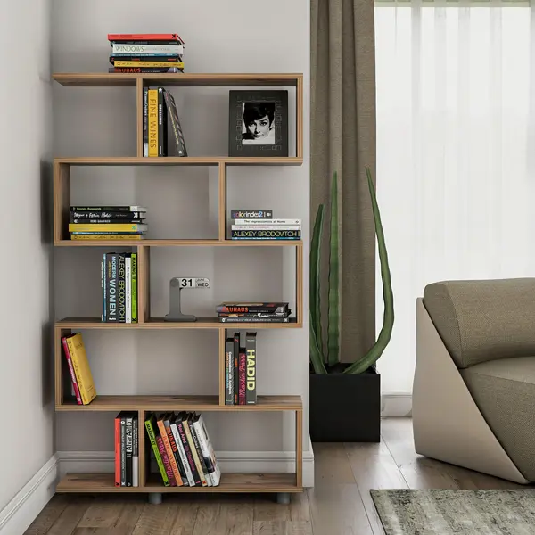 Biblioteca Elif - Pine, Stejar, 90x156x20 cm