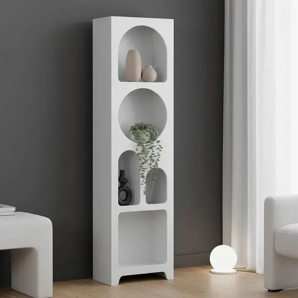 Bibliotecă Emersi, Alb, 48x35x180 cm