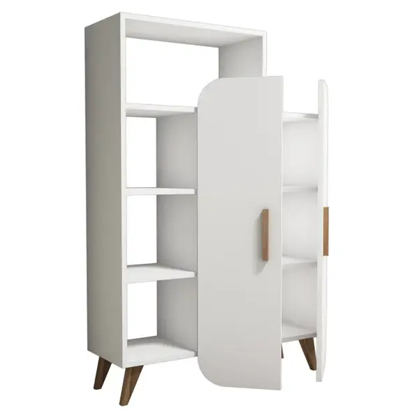 Biblioteca FORM, alb, 90x32x132 cm