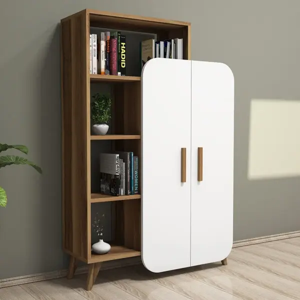 Biblioteca Form Walnut-Alb
