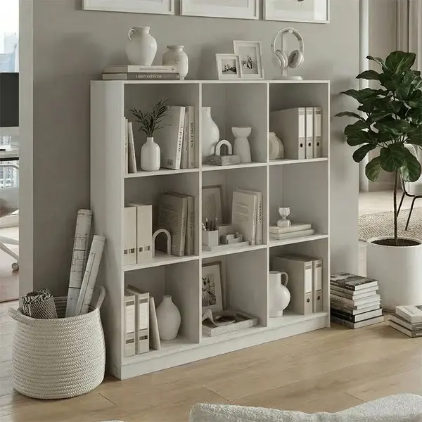 Biblioteca, Gridea, Alb, 30x119.5x121 cm