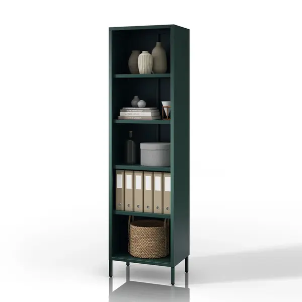 Biblioteca living MARIO, 500 x 1800 x 350 mm, Modern: verde sticla Bibliotecă living MARIO, 500 x 1800 x 350 mm, Modern: verde sticlă