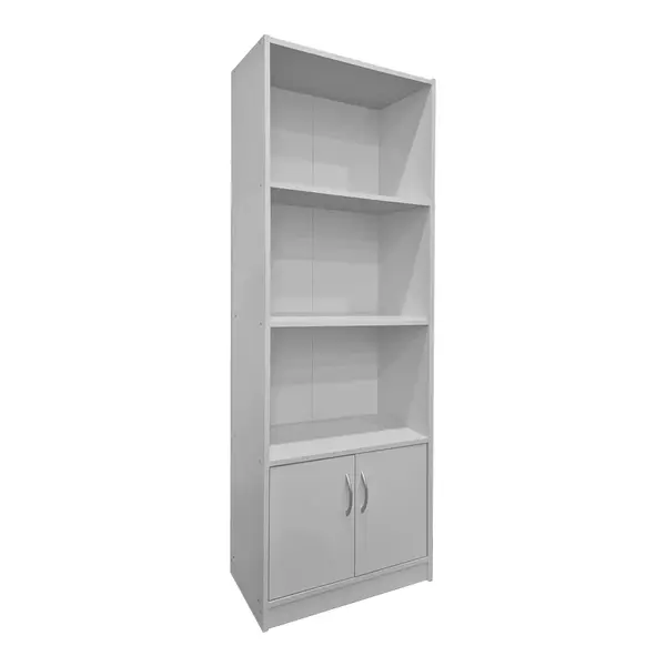 Biblioteca moderna Tekaro, Lemn, Alb, 60x29x166 cm