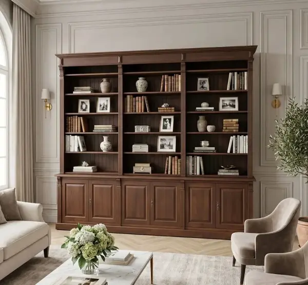 Bibliotecă Stejar Grand cu finisaj Lacuit