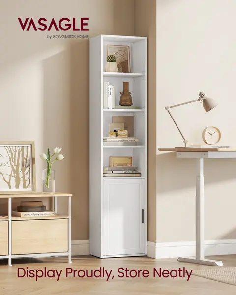 Biblioteca Vasagle Alb 31.8x24x175 cm