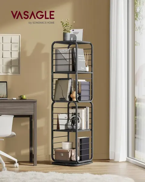 Biblioteca Vasagle Negru 43x43x158 cm