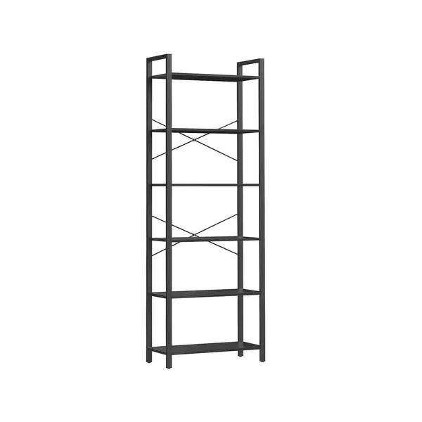Biblioteca Vasagle Negru 66x30x186 cm