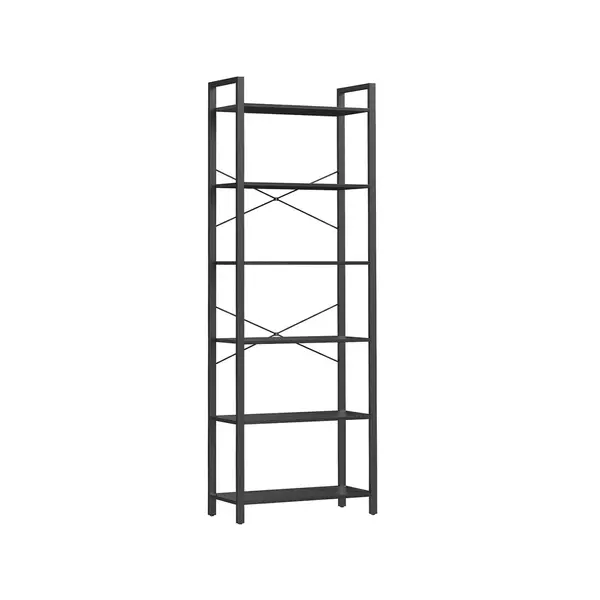 Biblioteca Vasagle Negru 66x30x186 cm