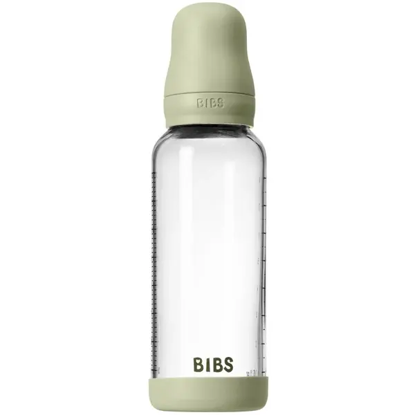 BIBS Baby Glass Bottle Round Latex biberon anticolici Sage 1 buc