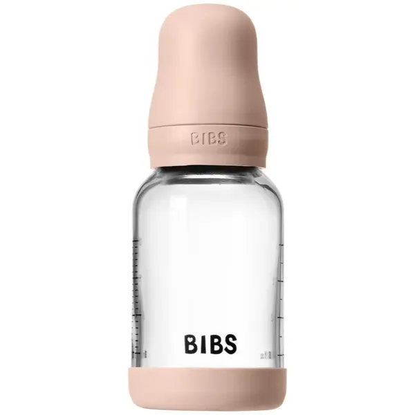 BIBS Baby Glass Bottle Silicone biberon anticolici cu suzetă din silicon Blush 120 ml