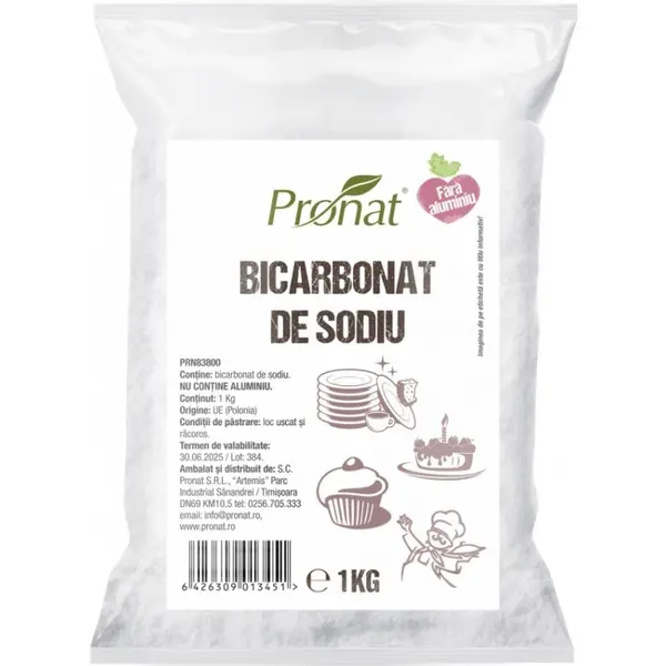 Bicarbonat de Sodiu, 1 kg, Pronat