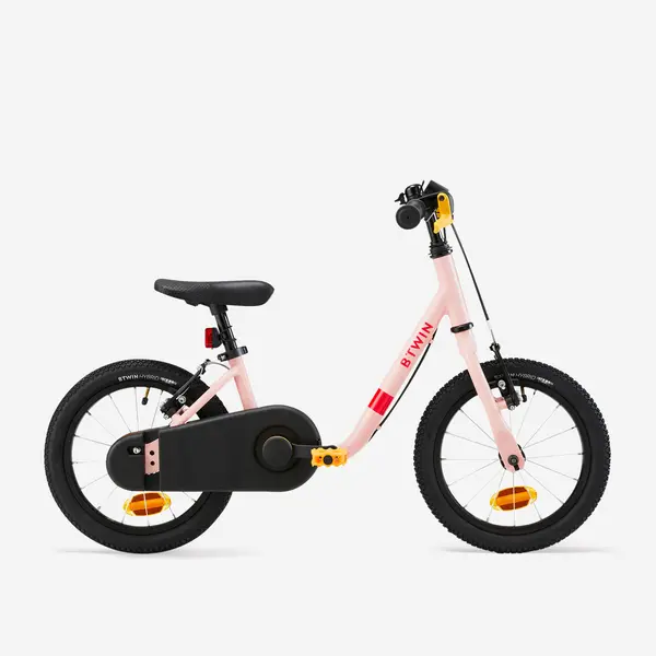 Bicicletă 2 în 1 Discover 500 14" roz copii 90-110 cm